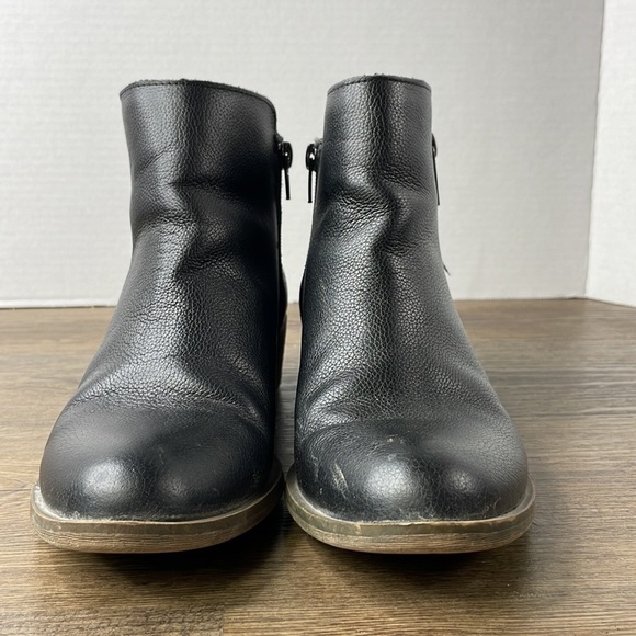 Kensie Women’s Black Ghita Leather Ankle Booties, size 7.5 - Picture 4 of 10